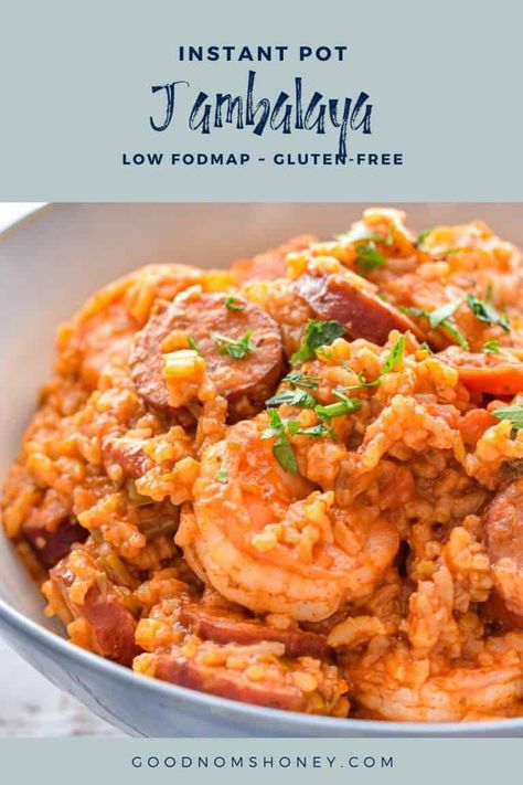 Fodmap Slow Cooker, Jambalaya Recipe Instant Pot, Instant Pot Jambalaya, Gluten Free Instant Pot Recipes, Fodmap Recipes Dinner, Low Fodmap Chicken, Low Fodmap Recipes Dinner, Fodmap Meal Plan, Gluten Free Instant Pot