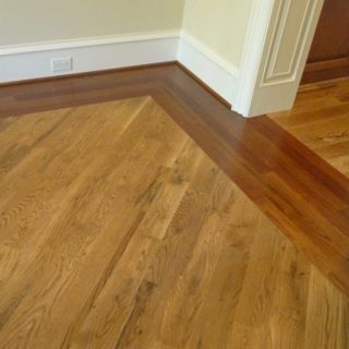 Hardwood Floor With Border, Hardwood Floor Border Design, Hardwood Floor Border, Wood Floor Border Ideas, Two Tone Wood Floor, Hardwood Floor Designs Patterns, Wood Floor Border, Hardwood Transition, Floor Transitions