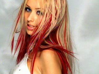 Christina Aguilera, Come on Over, Baby...used to always want that hair style! should i bring it back? lol Blonde Hair Red Streaks, Christina Aguilera Hair, Red And Blonde Hair, Pinwheel Hair Color, Red And Blonde, Hair Stripping, Red Hair With Highlights, Red Blonde Hair, Red To Blonde