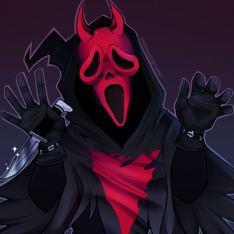 Ghost Face Fan Art Spicy, Demon Ghostface, Dbd Ghostface Fanart, Red Ghostface, Ghostface Dbd, Ghostface Art, Danny Johnson, Slashers Fanart, Dbd Killers