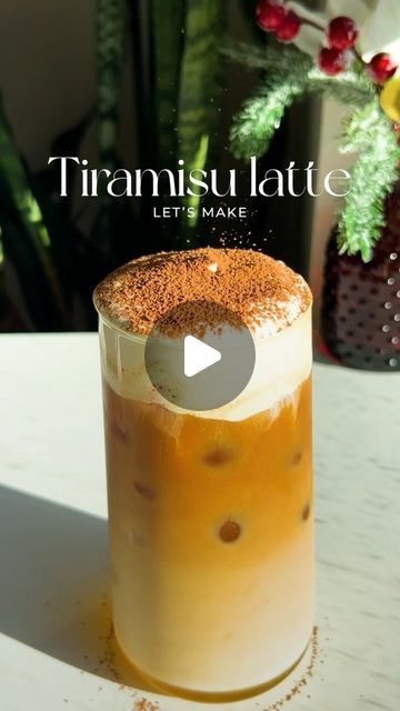 Chi | HomeCafe on Instagram: "Tiramisu latte   So excited to show this recipe!! It’s been a long time since I made a tiramisu latte - probably since lockdown so Im excited to recreate this recipe for this holiday season. It’s so simple to make!   Tiramisu foam ( 2 servings) ☕️ 2 oz heavy cream  ☕️ 2 oz milk  ☕️ 2 Tbsp mascarpone  ☕️ 2 tsp sugar or to taste   Add everything in a bowl or glass and use a frother to mix until thick and frothy. Set aside   Tiramisu latte  ☕️ 6 oz milk  ☕️ double shot espresso  ☕️ vanilla syrup or amaretto syrup  ☕️ tiramisu foam  ☕️ cocoa powder for dusting   In a glass, add ice, syrup and milk. Add espresso then top with tiramisu foam. Add cocoa powder on top. Enjoy!   #tiramisufoam #tiramisucoldfoam #coldfoamrecipe #coffee #latte #icedlatte #latterecipe #tira Tiramisu Latte Recipes, Tiramisu Coffee Recipe, Tiramisu Latte, Make Tiramisu, Palm Sugar, Vanilla Syrup, Ice Coffee Recipe, Double Shot, Latte Recipe