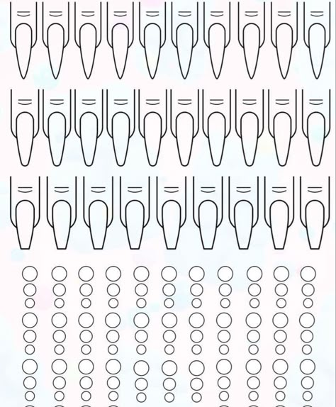 Practice Nail Art Sheet, Practice Nail Sheet, Nail Template Coffin, Nail Page Ideas, Acrylic Practice Sheet, Nail Practice Sheet, Nail Art Practice Sheet, Printable Nail Art Templates, Nail Stencils Templates