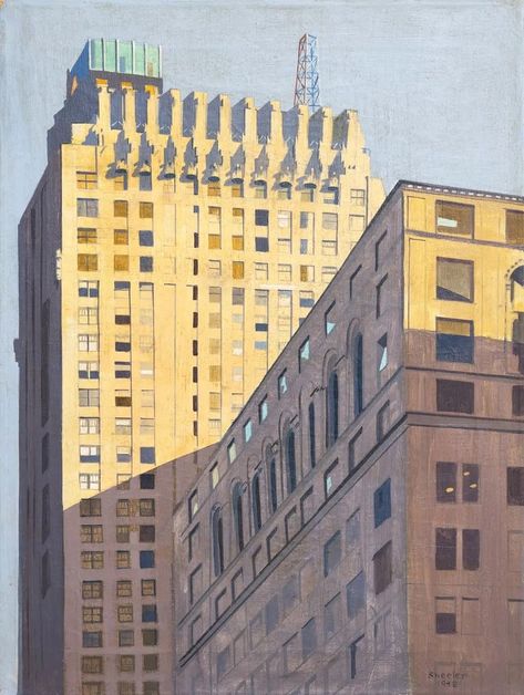 Artwork by Charles Sheeler, Chanin Building, Made of oil on canvas Charles Sheeler, Oil On Canvas, Auction, Architecture, Building, Canvas, Art