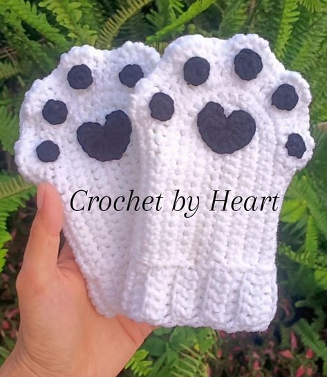 Crochet Cat Paw Gloves, Cat Paw Gloves, Paw Crochet, Paw Gloves, Crochet Panda, Crochet Gloves, Cat Paw, Crochet Cat, Cat Paws