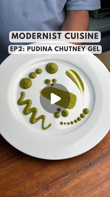 Crafians by Mudrit and Harsheen on Instagram: "EP2: PUDINA CHUTNEY GEL  MODERNIST CUISINE: Street Food to Fine Dine   Comment below if you want the recipe ⬇️  #pudinachutney #mintchutney #gelification #moleculargastronomy #modernistcuisine #finedinewithcrafians" Pudina Chutney, Modernist Cuisine, Molecular Gastronomy, Fancy Desserts, April 25, Chutney, Fine Dining, The Recipe, Street Food