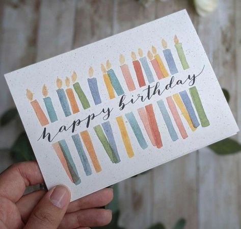 Card Design Ideas Drawing Easy, Homemade Birthday Card For Grandma, Happy Birthday Card Simple, Garden Birthday Card, Easy Birthday Cards Diy Creative, Watercolour Birthday Cards Simple, 18th Birthday Card Ideas Handmade, 17th Birthday Card Ideas, Birthday Card Ideas Simple