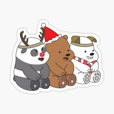 2025 Sticker, New Year Stickers, Xmas Sticker, Book Stickers, Ice Bear, Stickers Journal, We Bare Bears, Bare Bears, Christmas Cartoons