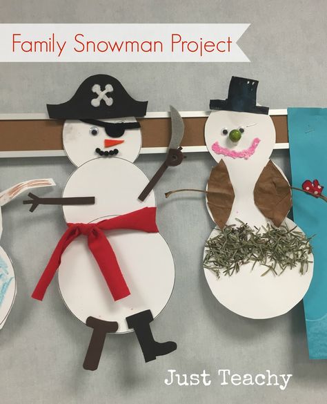 Family Snowman Project, www.justteachy.blogspot.com Snowman Outline, Winter Writing, Snowman Family, Christmas Break, Family Project, Frame Card, Primary Classroom, Writing Center, Letter Beads