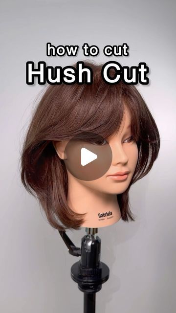 Gilad | Hair Video Education on Instagram: "Hush Cut ✂️ This step-by-step tutorial shows how to cut a Hush Cut on short hair.  We create curtain bangs and use a ghost layering technique to create lots of air layers with whispy ends.  Have your clients been asking you for Hush cuts yet?   This result is softer vs a more structured Wolfcut.  Slice in to the hair to remove blunt lines for that perfect whispy layer look.   Styled with @kenraprofessional Luxe Shine Oil and Texture Spray 🔥   #haircut #hushcut #wolfcut #haircuttutorial #haircutting #hairtutorial #nychairstylist #hairtutorials #haircuttransformation #haireducation" Hush Cut On Short Hair, How To Have Bangs, Back Layers Short Hair, Hush Short Haircut, How To Layered Hair, Hush Cut For Short Hair, Layer Cut On Short Hair, Hushcut Haircut Short, Short Hair Cut Layer