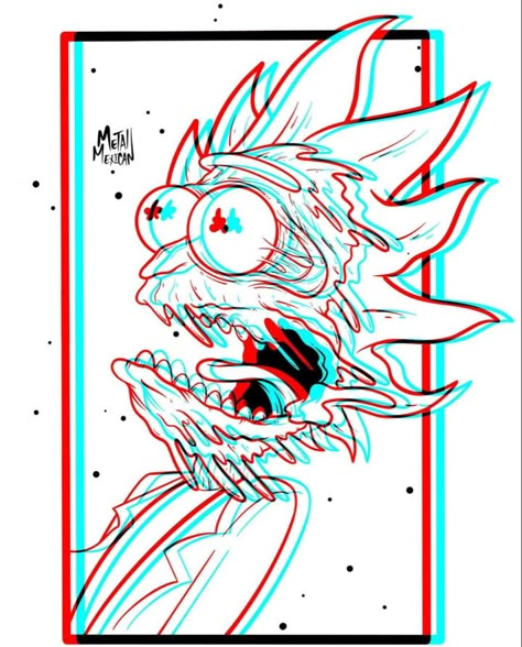 Rick And Morty Draw Trippy, Trippy Cartoon Drawing Ideas, 90s Baby Tattoo, Nostalgia Wallpaper, Layers Art, Practice Sketching, Zero Art, Rick And Morty Tattoo, Rick And Morty Drawing