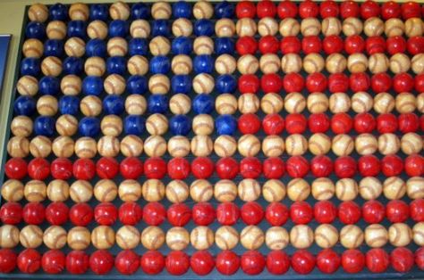 baseball flag picture | Connie's World Baseball Art Projects, Crafts With Old Baseballs, Furniture Transfers For Sale Baseball, Baseball Furniture Diy, Angels Baseball Furniture, Baseball Flag, See You Soon, Baseball Crafts, Football Crafts