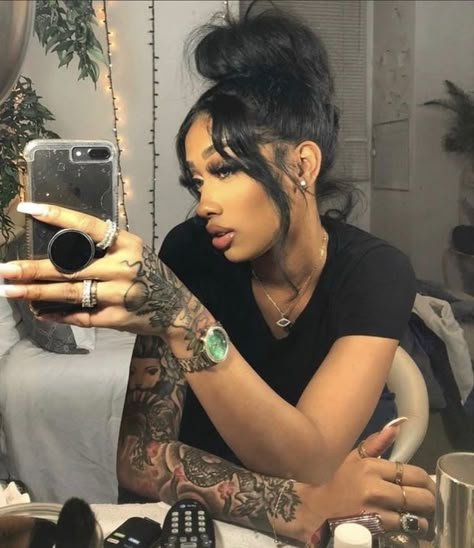 Arm Sleeve Tattoos For Women, Black Girls With Tattoos, Magic Tattoo, Dope Tattoos For Women, Stylist Tattoos, Shoulder Tattoos For Women, Arm Sleeve Tattoos, Back Tattoo Women, Arm Tattoos For Women