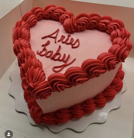 Aries Angel Cake, Aries Baby Cake, Aries Birthday Cake, Aries Cake, 21st Birthday Cake For Girls, Birthday Cakes For Girls, Cakes For Girls, Heart Birthday Cake, 22nd Birthday Cakes