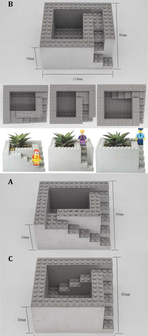 Lego Succulent Display, Lego Planter Diy, Lego Desk Organizer, Lego Plant Pot, Lego Vase Diy, Lego Vase, Lego Pencil Holder, Computer Classroom Decor, Lego Tiny Plants