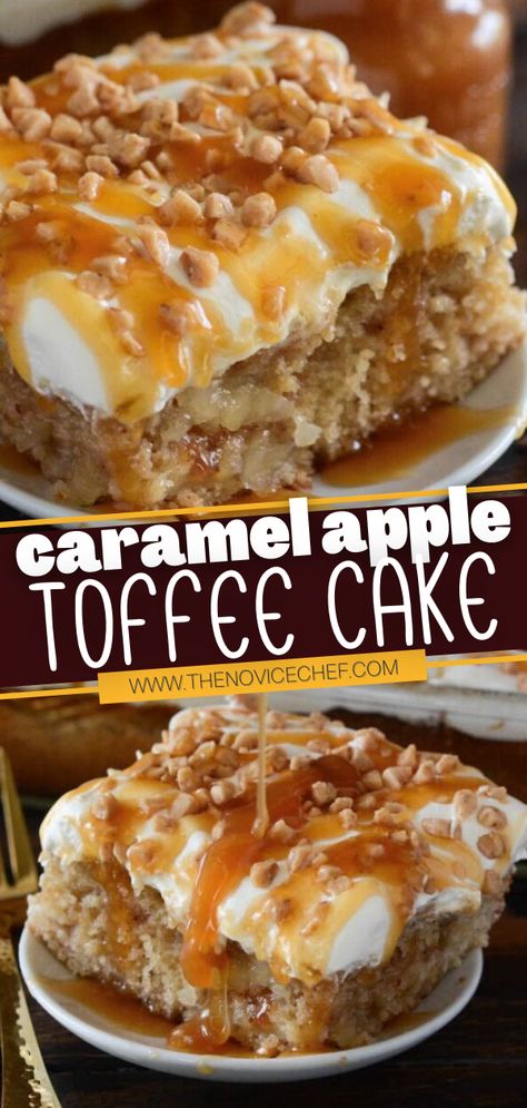 Caramel Apple Coffee, Church Recipes, Apple Coffee Cake, Apple Coffee, Toffee Cake, Sweet Whipped Cream, Apple Coffee Cakes, Caramel Apple Cake, Baking Treats