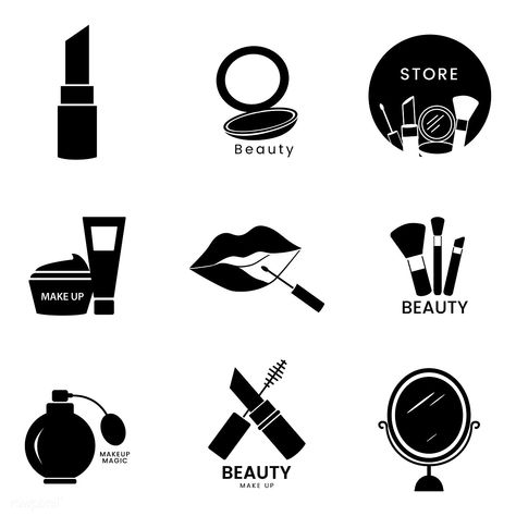 Beauty cosmetics icon set | free image by rawpixel.com / filmful Urban Makeup, Makeup Artist Logo Design, Beauty Logo Makeup, Makeup Backgrounds, Makeup Logo Design, Logo Makeup, Free Icon Set, Makeup Icons, Makeup Artist Logo