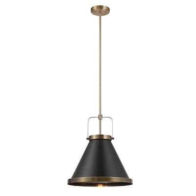 Globe Electric Matte Gold Industrial Bowl Led Pendant Light in the Pendant Lighting department at Lowes.com Pendant Light Over Kitchen Sink, Light Over Kitchen Sink, Brass Pendant Lighting, Restaurant Setting, Lighting Ambiance, Brass Rod, Rattan Shades, Brass Pendant Light, Black Shade