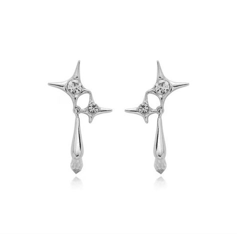 Y2K Trending Jewelry ✨💖 Drop Star Earrings, Four Pointed Star, Snow Earrings, Diamond Star Earrings, Star Drop Earrings, Foxy Brown, Earrings Aesthetic, Jewelry Lookbook, Dangly Earrings