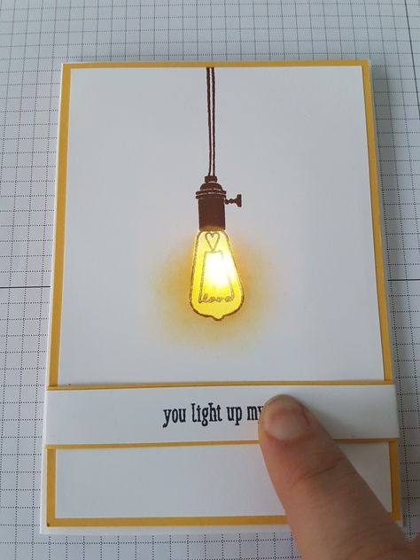 Stampin Up LED light up card Su Light The Year Cards, Stampin Up Lights Aglow Suite Cards, Led Cards Diy, Stampin Up Lighting The Way, Light Up Cards, Light Up Cards Led, Paper Circuit, Led Card, Electronic Paper