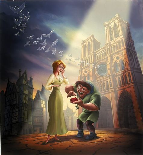 Disney University, Quasimodo Disney, Notre Dame Fire, Notre Dame Disney, Noter Dame, Disney Romance, Disney Character Art, Disney Version, Hunchback Of Notre Dame