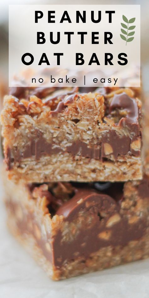 Vegan Oat Bars No Bake, Gf Oats Recipes, Vegan Healthy Baked Goods, Healthy Peanut Butter Breakfast Bars, Easy Healthy Bars, Gf Oat Recipes, Healthy Sweets With Oats, Dessert Oats Recipes, Peanut Butter Oats Recipes