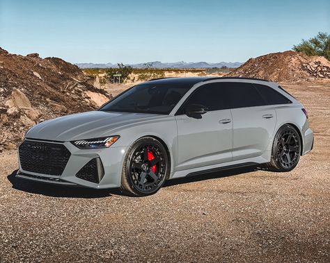 Some refer to the Audi RS6 Avant as a station wagon on steroids, and it’s not hard to see why. This muscular, high-power wagon showcases bold styling elements with a sleek body and sharp lines that capture your eyes and take them for a ride. The vehicle comes with the option of 21-inch... Audi Wagon Rs6, Audi Rs6 Wagon, Audi Rs 6 Avant, Audi Wagon, Audi Rs6 Avant, Rs6 Avant, Nardo Grey, Grey Exterior, Audi Rs6