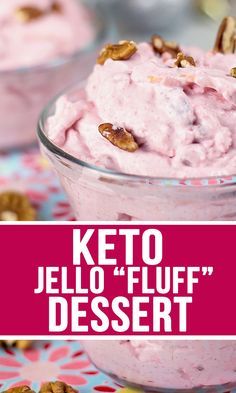 Dessert With Jello Easy Recipes, Keto Fluff Dessert With Pudding, Keto Ambrosia, Dessert Cool Whip, Keto Jello, Jello Fluff, Fluff Salad Recipes, Jello Salads, Sugar Free Jello