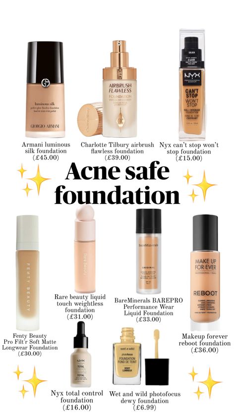 Acne safe foundation #acnesafemakeup #foundation #makeup #acne Acne Safe Foundation, Matte Skin Makeup, Acne Safe Makeup, Makeup Acne, Safe Makeup, Brown Girls Makeup, Acne Makeup, Makeup 101, Makeup For Black Skin