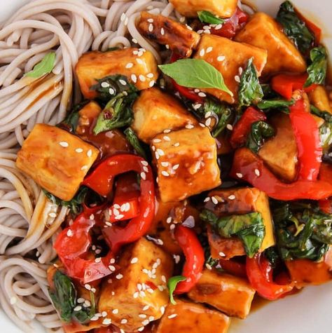 Thai Basil Tofu Stir Fry (Vegan Pad Kaprow) - Plant Based Jess Thai Basil Tofu Stir Fry, Thai Basil Stir Fry, Thai Basil Tofu, Stir Fry Vegan, Basil Stir Fry, Basil Tofu, Pad Krapow, Main Food, Thai Foods