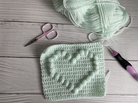 Heart Blanket Crochet Pattern, Crochet Puff Stitch, Crochet Baby Projects, Puff Stitch Crochet, Easy Puff, Baby Afghan Crochet Patterns, Bobble Crochet, Stitch Patch, Crochet Baby Blanket Free Pattern