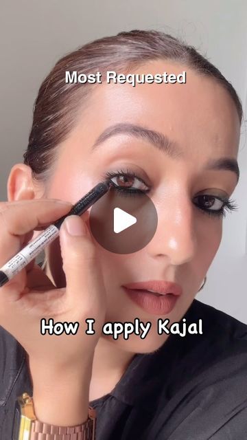 KIWI  | SKINCARE & MAKEUP on Instagram: "Save This 🫶🏻 Though I have lots of videos on my signature kohl eye  but today is the detailed one for you all . As i get so many requests on this so you guys have to try and recreate and share with me 🙂  Disclaimer: Finding the right kajal can be challenging since it varies for everyone and depends on individual sensitivities, especially for those with sensitive eyes. Keep experimenting to discover what works best for you, as what suits one person may not suit another.  Kajal I used is by @rimmellondonindia   [kohl eye makeup, eye makeup , smudge proof kajal, best kajal, Smokey eyes, minimal makeup, sleek buns , nude blush)   #kohleyes #eyemakeuplook #kajal #bestkajal #smudgeproofmakeup #smudgeproof #softsmokeyeye #smokeyeye #datenightmakeup #tre Kajal Style Eye Makeup, Smokey Kajal Look, Best Kajal For Eyes, Smokey Eye With Kajal, Kajal In Eyes, Kajal Hacks, Kajal Makeup Look, Kajal Tutorial, Kohl Eye Makeup