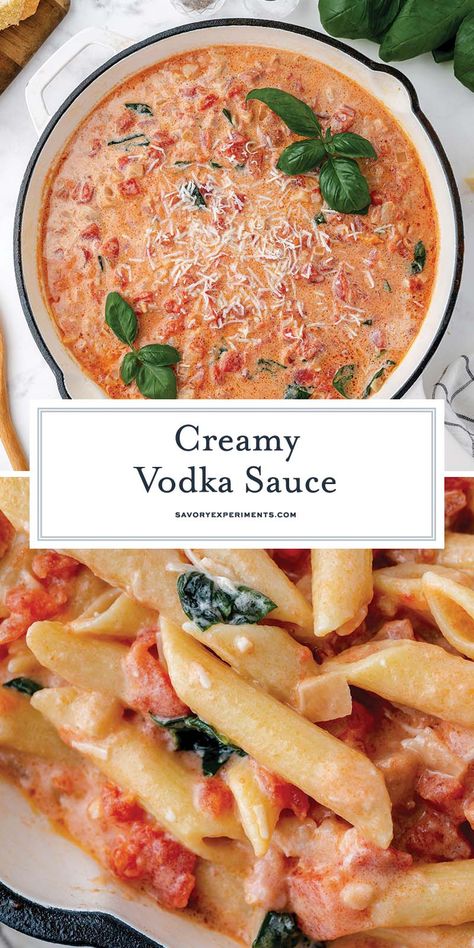 Basic Sauces, Vodka Cream Sauce, Pasta Sauce Recipes Easy, Homemade Vodka Sauce, Creamy Vodka Sauce, Best Sauce Recipe, Honey Sriracha Sauce, Vodka Sauce Recipe, Vodka Sauce Pasta