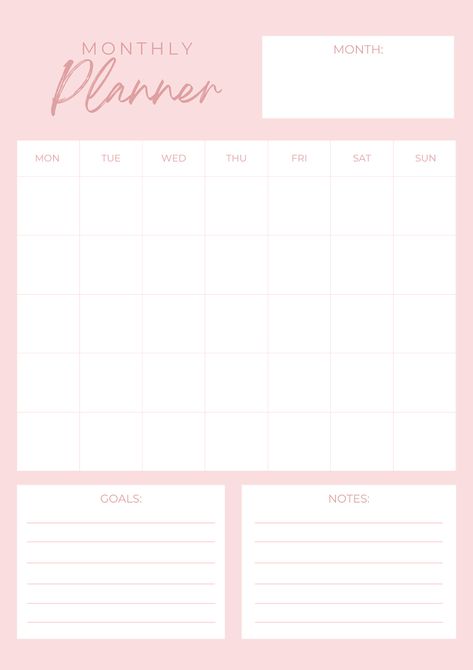 ‪Pink - Planner Templates‬‏ - Google Drive Pink Monthly Planner Template, Good Notes Templates Free Planner Monthly, Monthly Planner Template Pink, Pink Monthly Planner, Pink Daily Planner, Free Monthly Planner, Ipad Things, Digital Planner Ideas, Digital Monthly Planner