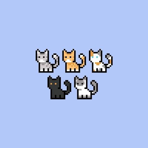 Pixel Cats Wallpaper, Cat Pixel Art Wallpaper, Game Pixel Art, Pixel Art Cat, Pixel Cat Icon, Calico Cat Pixel Art, Tiny Cat Pixel Art, Pixel Cat, Drawing Female Body