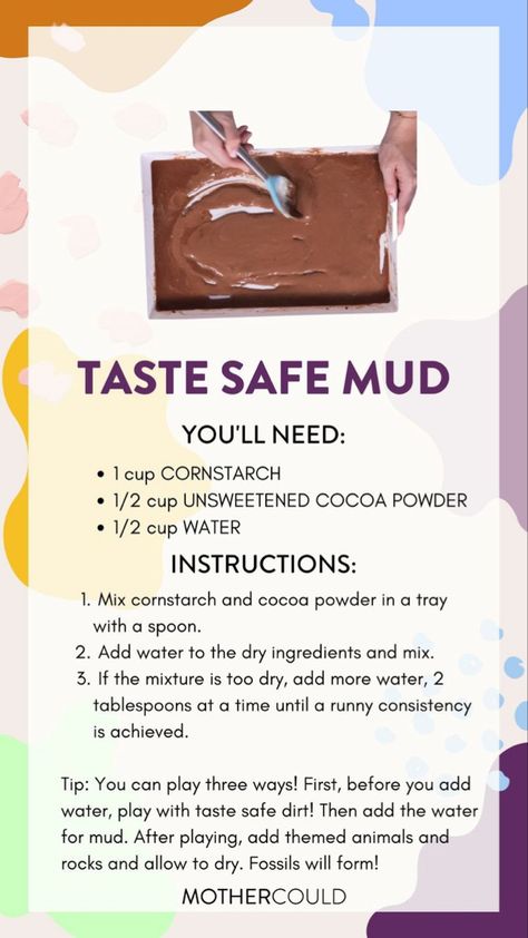 Taste Safe Mud, Easy Toddler Activities, Sensory Crafts, Sensory Activities Toddlers, Baby Play Activities, Toddler Sensory, Baby Learning Activities, Tuff Tray, Daycare Activities