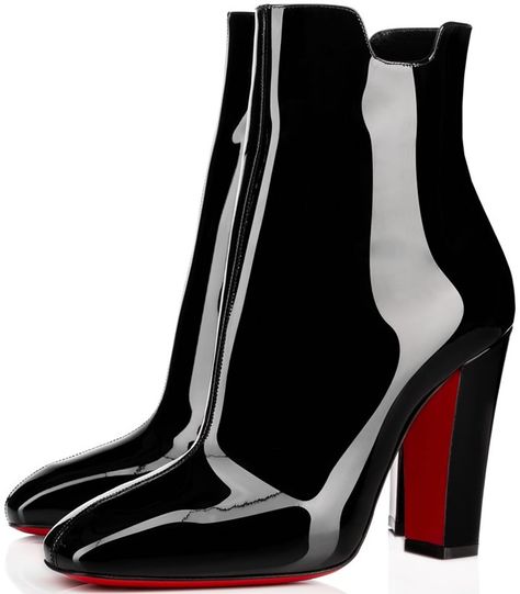 Louboutin Boots Outfit, Red Bottom Boots, Christian Louboutin Outfits, Louboutin Boots, Black Patent Shoes, Black Patent Leather Shoes, Christian Louboutin Boots, Chanel Boots, Luxury Boots