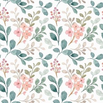 Watercolor Flowers Pattern, Pattern Design Inspiration, Watercolor Floral Pattern, Green And Gray, Flower Pattern Design, Floral Border, Watercolor Pattern, Traditional Indian, Watercolor Floral