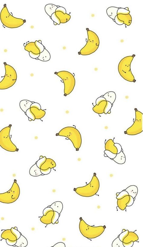 Cute Banana Pattern Kawaii, Banana Wallpaper, Banana Phone, Gift Wrapper, Wallpaper Cute, Cute Clay, Kawaii Wallpaper, Wallpaper Iphone Cute, Surface Pattern Design