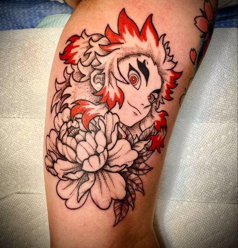 Demon Slayer Tattoo Ideas Rengoku, Rengoku Tattoo Ideas, Slayer Tattoo, Sweet Tattoos, Anime Tattoos, Piercing Tattoo, Flash Tattoo, Arm Tattoo, Cute Tattoos