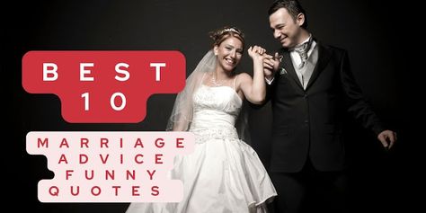 The Best 10 Marriage Advice Funny Quotes Marriage is a journey filled with love, companionship, and countless opportunities to share a good laugh. While serious advice has its place, injecting humor into your marriage can keep the sparks flying and the smiles shining. So, if you're looking to add a touch of hilarity to your wedded bliss, here are the Top 10 funny marriage tips that will not only make you chuckle but also help keep your partnership strong and vibrant. 1. "Marriage is... Marriage Advice Funny, Funny Marriage Advice, Funny Marriage, Wedding Etiquette, Raised Eyebrow, 10 Funniest, Marriage Humor, Wedding Quotes, Marriage Is