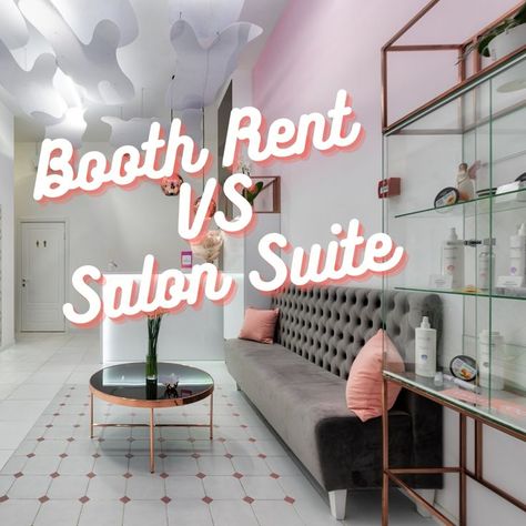 What is the difference between Booth Rent vs Salon Suite? When should you decide which is better for you and your business as a professional in the beauty industry? https://theexquisitefind.com/booth-rent-vs-salon-suite/ Suite Rental Salon, Hair Salon Booths, Beauty Suites Ideas, Salon Booth Rental Decor, 600 Sq Ft Hair Salon, Hairstylist Booth Ideas, Salon Republic Studios, Salon Suite Setup, Beauty Suite Decor