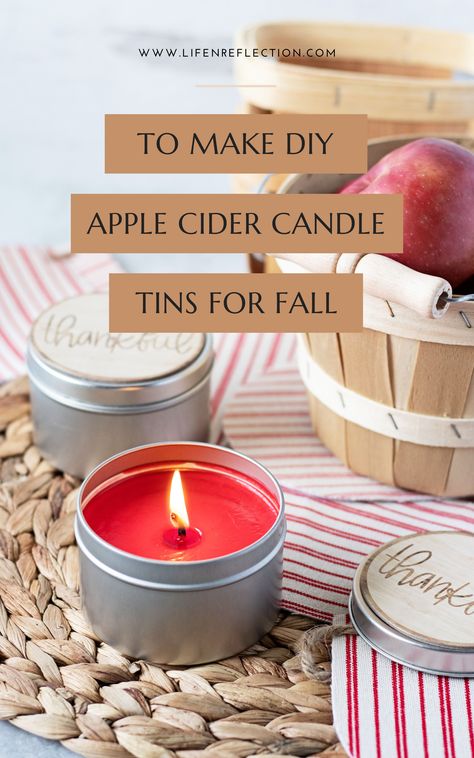 I adore autumn days and pretty much everything about the season. Here's how to make easy apple cider candles tins from start to finish!! Apple Cinnamon Candles Diy, Apple Scented Candles, Soy Candle Recipe, Diy Cinnamon Candle, Diy Apple Cider, Candle Making Recipes, Diy Candles Easy, Diy Wax Melts, Diy Candles Homemade