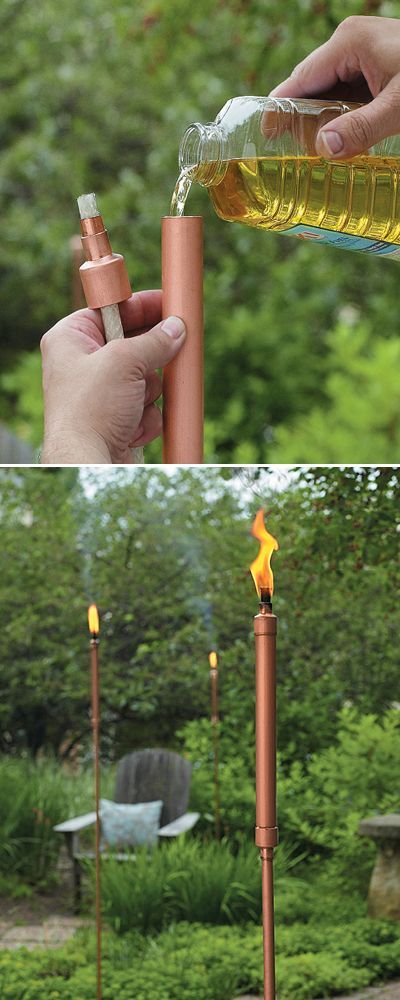 Tiki Torches Diy, Torches Diy, Garden Lighting Diy, Lighting Your Garden, Outdoor Lighting Design, Diy Outdoor Lighting, Cheap Patio, Tiki Torches, Outdoor Light Fixtures