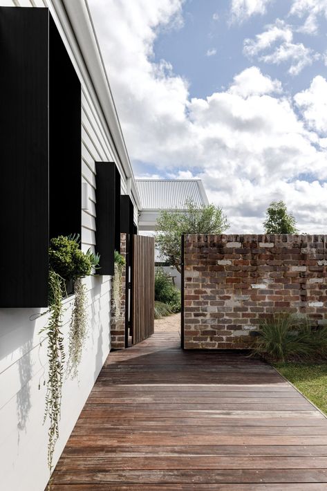 A modern monochrome farmhouse in North Richmond, NSW Three Gables, Concrete Island, Nordic House, Recycled Brick, Brick Fence, Modern Monochrome, Classic Farmhouse, Australian Architecture, Modern Farmhouse Exterior