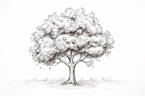 apple tree drawing Apple Tree Drawing, Draw An Apple, Tree Drawings, Tree Drawing, Apple Tree, To Draw, Projects To Try, Drawings