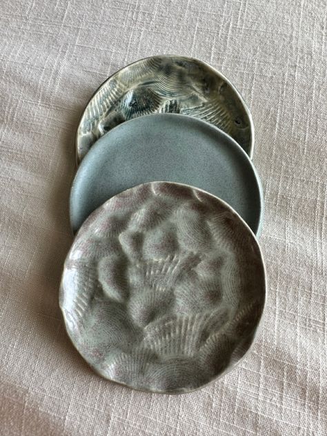 Satin Oribe Glaze, Ceramic Plate, Ceramic Plates, Hand Built, Sea Shells, Glaze, Shells, Satin, Ceramics