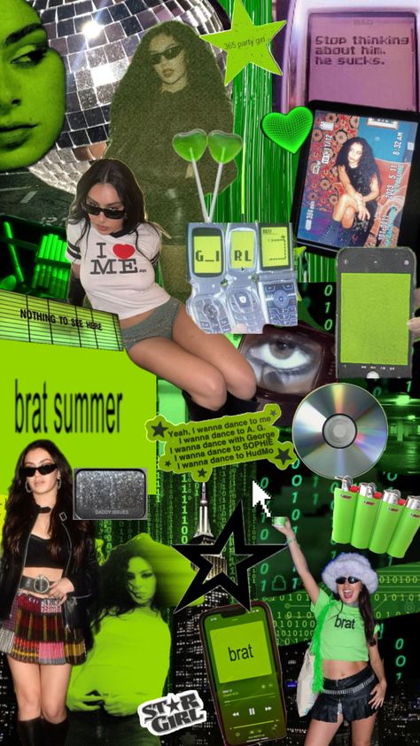 So brat💚 #brat #charlixcx #bratsummer #y2k #indiesleaze #futuristic #neongreen Brat Rave Outfits, Brat Themed Party, Brats Poster, Dti Theme Brat, Brat Themed Outfit, Brat Costume, Brats Theme Photoshoot, Brat Summer Outfit, Brat Tour Fits