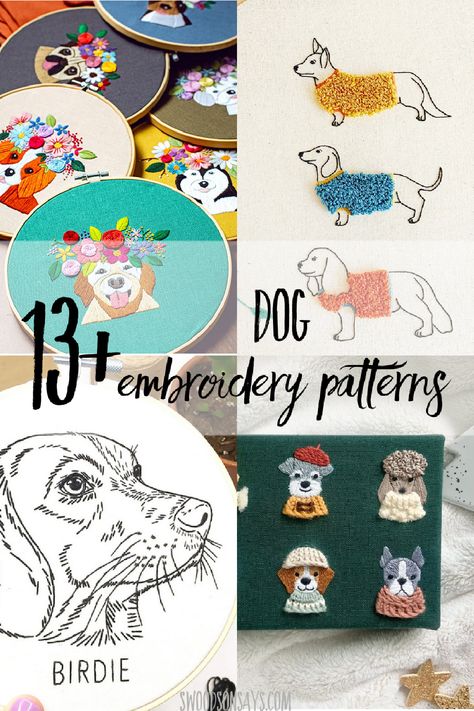 Cute Dog Embroidery, Pet Embroidery Patterns, Pet Embroidery Dogs, Easy Dog Embroidery, Dog Hand Embroidery Patterns, Miniature Embroidery Ideas, Dog Embroidery Designs By Hand, Dog Hand Embroidery, Dachshund Embroidery Pattern