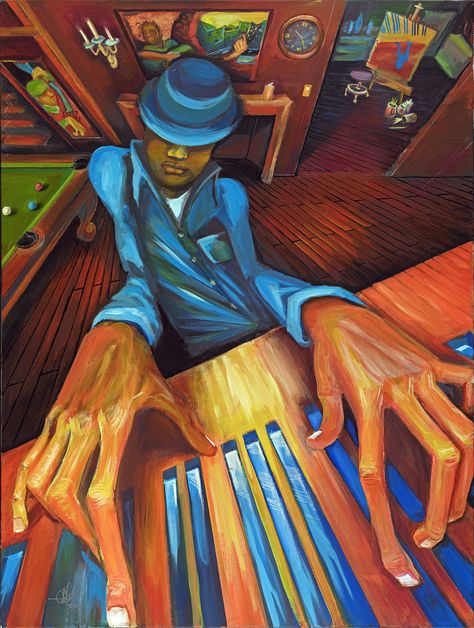 Jazz Painting, Arte Jazz, Colorful Photos, Show Of Hands, Spiritual Paintings, Black Arts, Jazz Art, Black Art Painting, Afrocentric Art