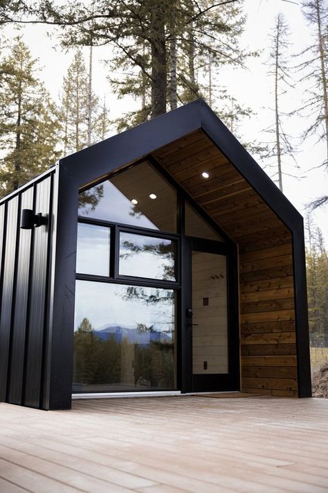 Shed Sauna Conversion, Tiny House With Sauna, Container Sauna House, Drop Structures, Double Loft Tiny House Modern, Tiny House Double Loft, Led Pot Lights, Tiny Home Designs, Container Shops